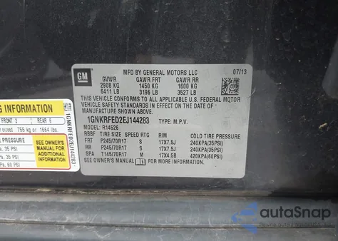 2014 Chevrolet Traverse Ls z USA, uszkodzony, nr VIN 1GNKRFED2EJ144283